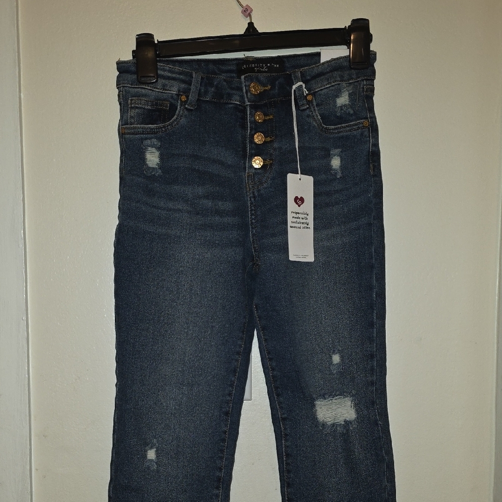 Celebrity Pink Kids Distressed Blue Jeans